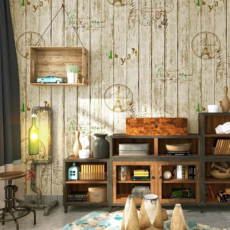 Giấy dán tường vân gỗ giúp căn phòng của bạn mang một nét vô cùng cổ điện nhưng vẫn sang trọng