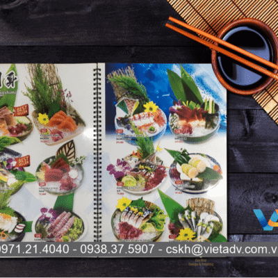 Menu in bằng chất liệu giấy