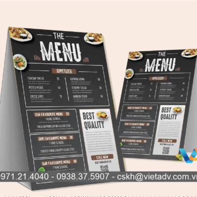 Kích thước menu sẽ phụ thuộc vào nhiều yếu tố để định hình