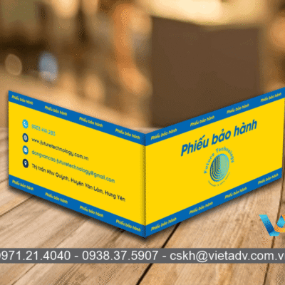 Một số mẫu in phiếu bảo hành chất lượng tại VIETADV