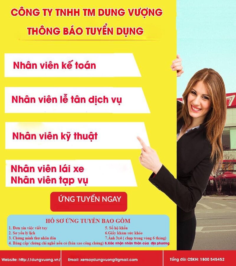 Mẫu poster tuyển dụng kế toán của Công ty TNHH TM Dung Vượng
