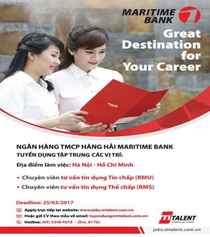 Mẫu poster tuyển dụng Ngân hàng MARITIME BANK