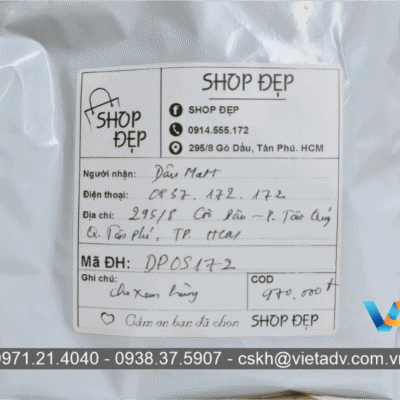 In Tem Nhãn 33 Thông tin hướng dẫn sử dụng, chức năng sản phẩm được in trên nhãn phụ